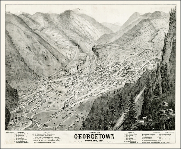 54-Southwest and Rocky Mountains Map By Strobridge Co. / Eli Sheldon Glover