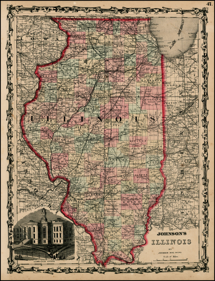 47-Midwest Map By Alvin Jewett Johnson  &  Benjamin P Ward