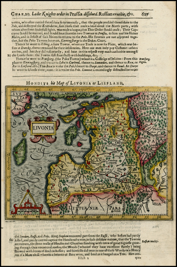 91-Russia and Baltic Countries Map By Jodocus Hondius / Samuel Purchas