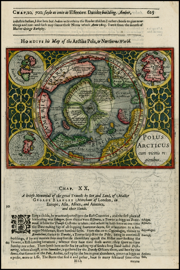 26-Northern Hemisphere, Polar Maps and Alaska Map By Henricus Hondius / Samuel Purchas