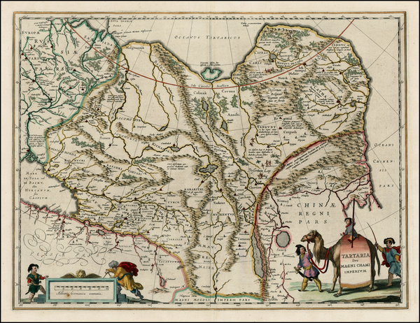 78-China, Central Asia & Caucasus and Russia in Asia Map By Willem Janszoon Blaeu