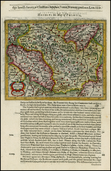 27-Poland Map By Jodocus Hondius / Samuel Purchas