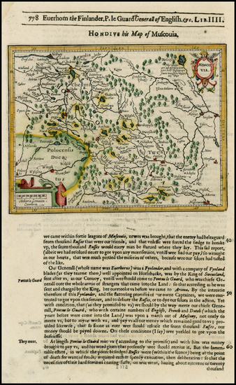 52-Russia Map By Jodocus Hondius / Samuel Purchas