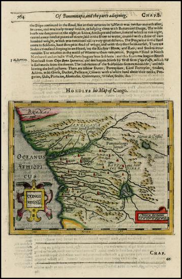 28-West Africa Map By Jodocus Hondius / Samuel Purchas