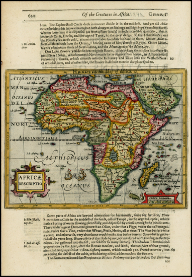 44-Africa and Africa Map By Jodocus Hondius / Samuel Purchas