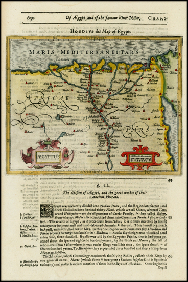 39-Middle East, Egypt and North Africa Map By Jodocus Hondius / Samuel Purchas