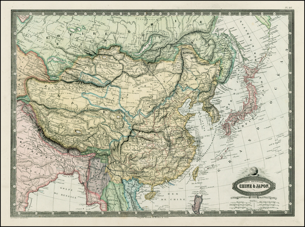 37-China, India, Southeast Asia and Central Asia & Caucasus Map By F.A. Garnier