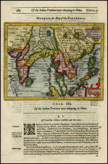 84-India, Southeast Asia and Central Asia & Caucasus Map By Jodocus Hondius / Samuel Purchas