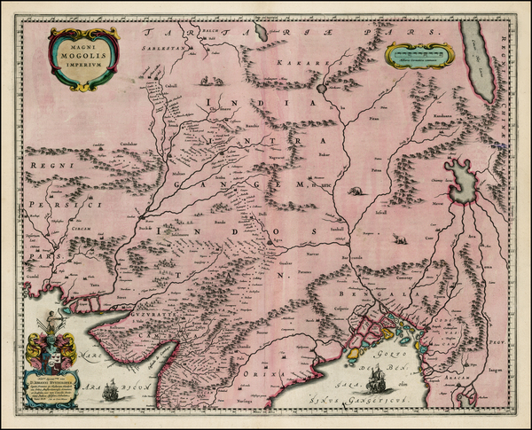 32-India and Central Asia & Caucasus Map By Willem Janszoon Blaeu