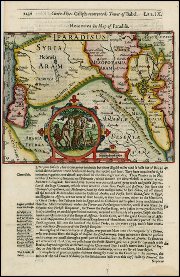 46-Middle East and Holy Land Map By Jodocus Hondius / Samuel Purchas