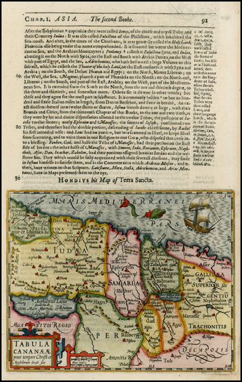 20-Middle East and Holy Land Map By Jodocus Hondius / Samuel Purchas