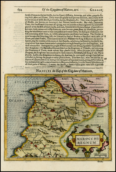 80-North Africa Map By Jodocus Hondius / Samuel Purchas