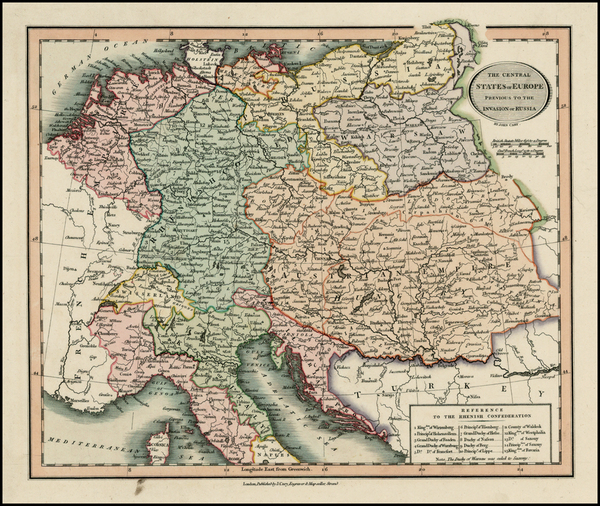 70-Europe, Austria, Baltic Countries and Germany Map By John Cary