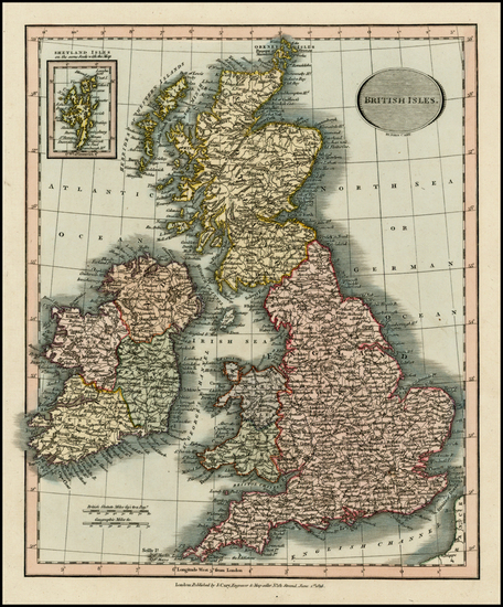 44-British Isles Map By John Cary