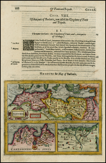 92-Mediterranean and North Africa Map By Jodocus Hondius / Samuel Purchas