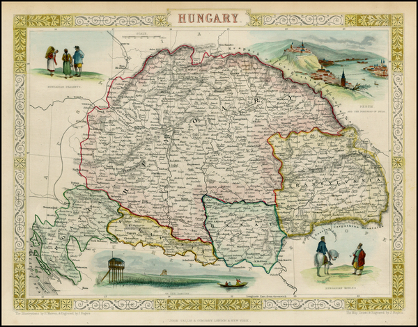 26-Hungary, Romania and Balkans Map By John Tallis