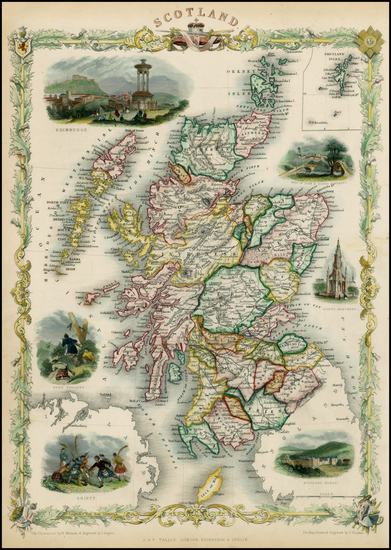 71-Scotland Map By John Tallis