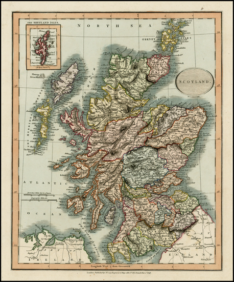 88-Scotland Map By John Cary