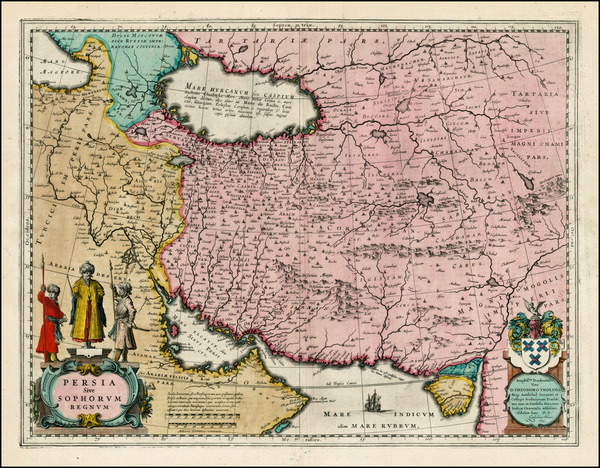 79-Central Asia & Caucasus and Middle East Map By Willem Janszoon Blaeu