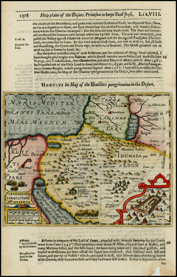 42-Middle East and Holy Land Map By Jodocus Hondius / Samuel Purchas