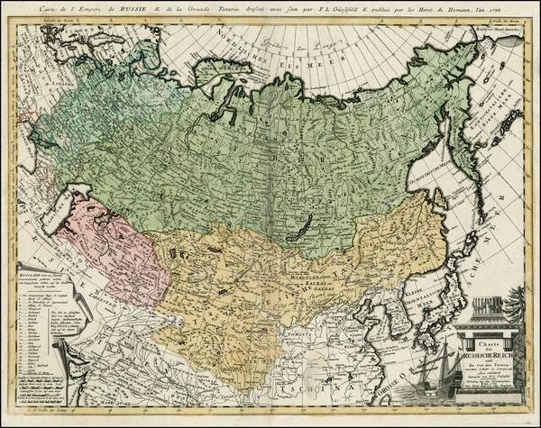 97-Russia, China, Central Asia & Caucasus and Russia in Asia Map By Homann Heirs