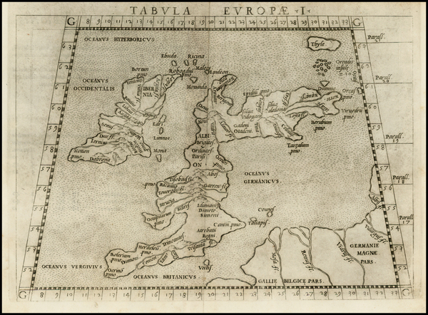 79-British Isles Map By Girolamo Ruscelli