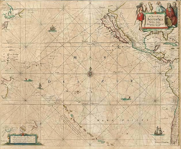 77-South America, Australia & Oceania, Oceania, New Zealand, California and America Map By Joh