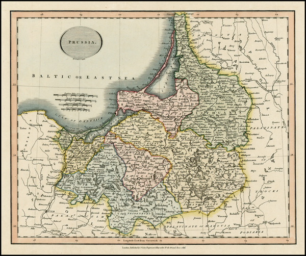 43-Poland, Baltic Countries and Germany Map By John Cary