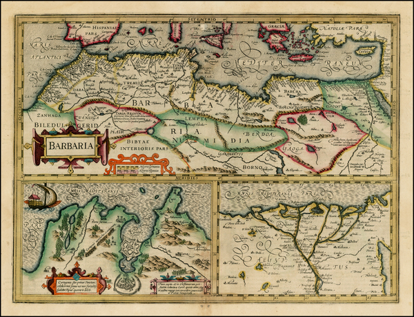 97-Egypt and North Africa Map By Henricus Hondius