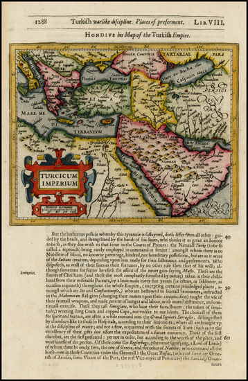 83-Turkey, Mediterranean, Middle East and Turkey & Asia Minor Map By Jodocus Hondius / Samuel 