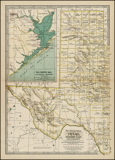 68-Texas and Southwest Map By The Century Company