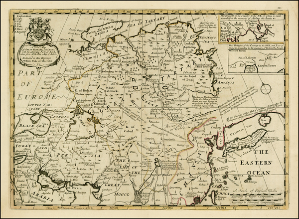 93-China, Japan, Central Asia & Caucasus and Russia in Asia Map By Edward Wells