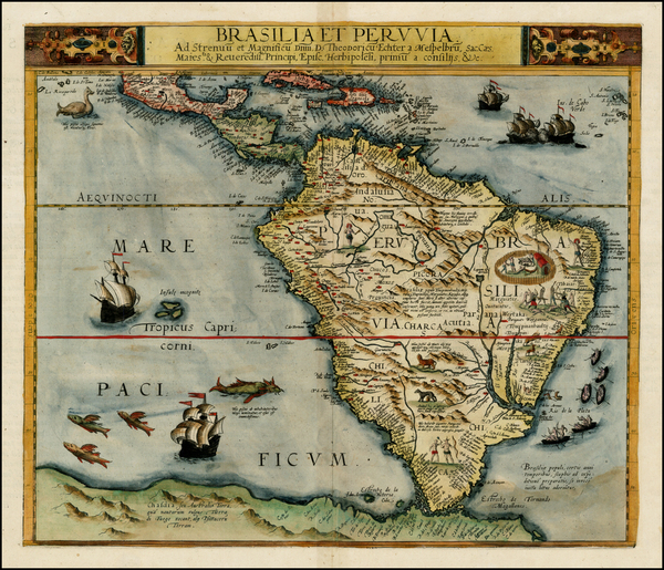 48-South America Map By Cornelis de Jode
