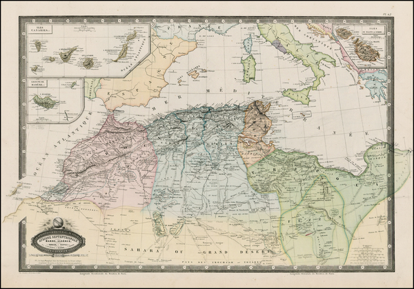 57-North Africa Map By F.A. Garnier