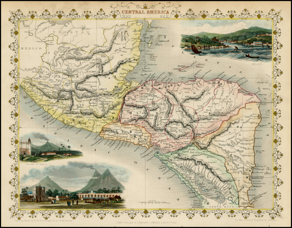43-Central America Map By John Tallis