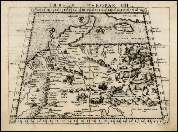 32-Baltic Countries, Scandinavia and Germany Map By Girolamo Ruscelli