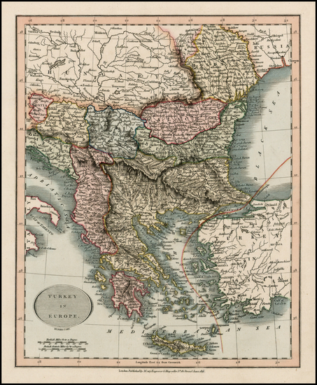 0-Balkans, Turkey and Greece Map By John Cary