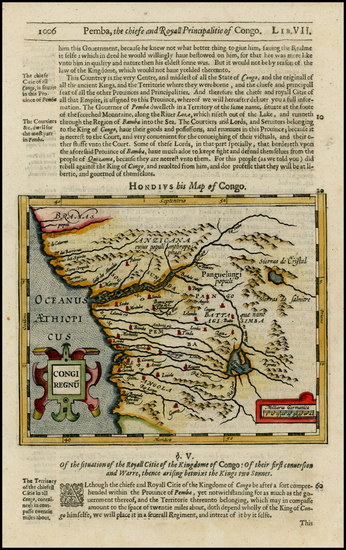 56-West Africa Map By Jodocus Hondius / Samuel Purchas