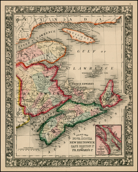 55-Canada Map By Samuel Augustus Mitchell Jr.