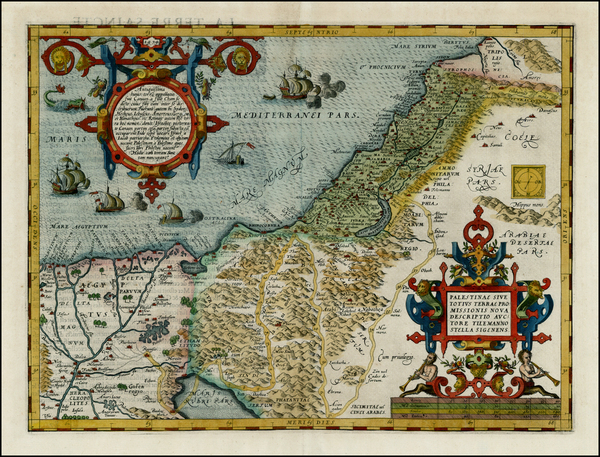 78-Middle East and Holy Land Map By Abraham Ortelius