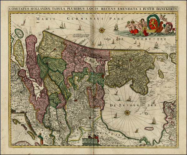 53-Netherlands Map By Justus Danckerts