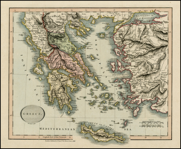 40-Greece Map By John Cary