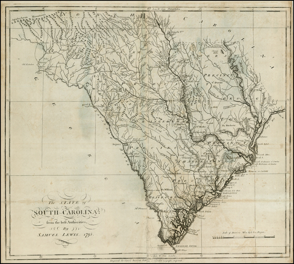 85-Southeast Map By Mathew Carey