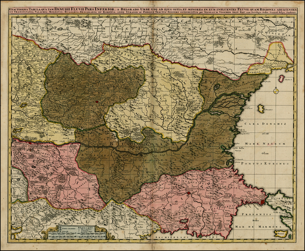 71-Ukraine, Romania, Balkans and Turkey Map By Nicolaes Visscher I