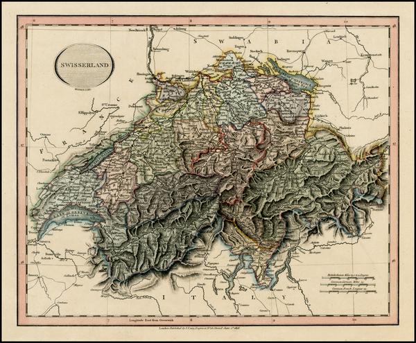 17-Switzerland Map By John Cary