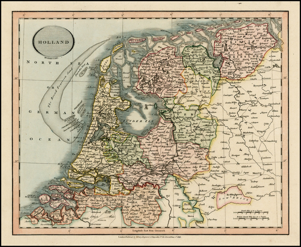 67-Netherlands Map By John Cary