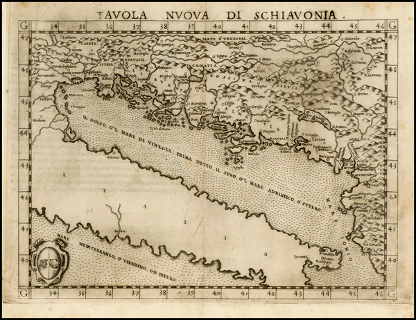 61-Balkans and Italy Map By Girolamo Ruscelli