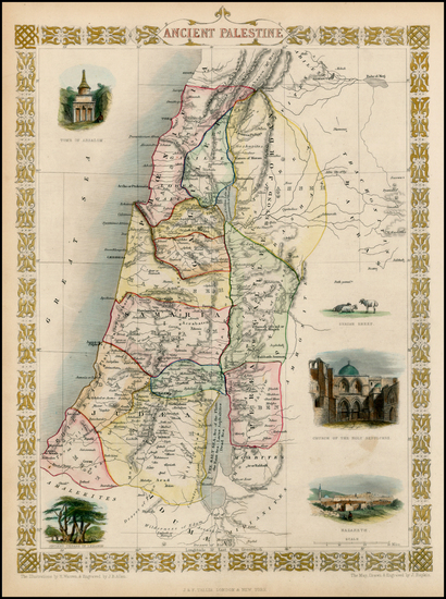 90-Holy Land Map By John Tallis