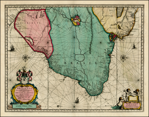 97-Brazil Map By Willem Janszoon Blaeu