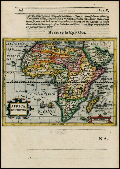 93-Africa and Africa Map By Jodocus Hondius / Samuel Purchas